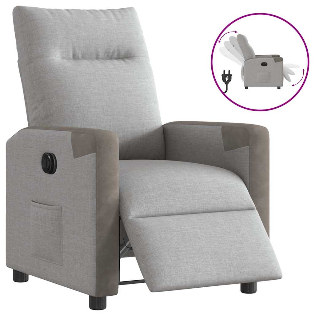 vidaXL Scaun reclinabil electric Cloud Grey Fabric