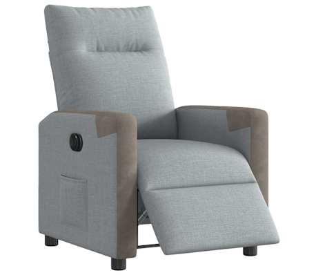 vidaXL Relaxsessel Elektrisch Hellgrau Stoff
