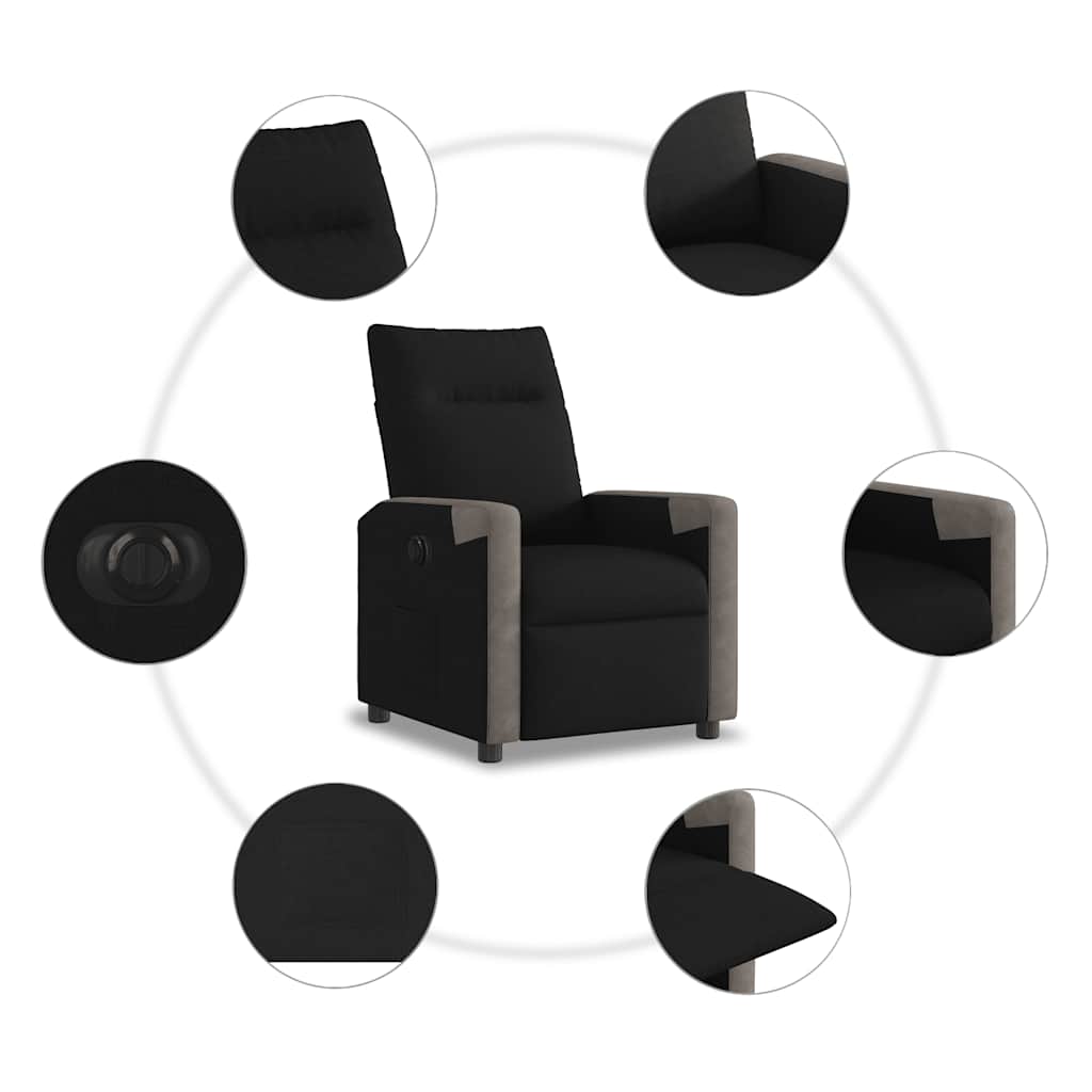 Električni naslanjač črno blago - slika 13