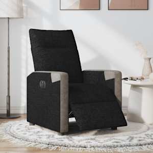Elektrické polohovací křeslo černé textil - obrázek 3