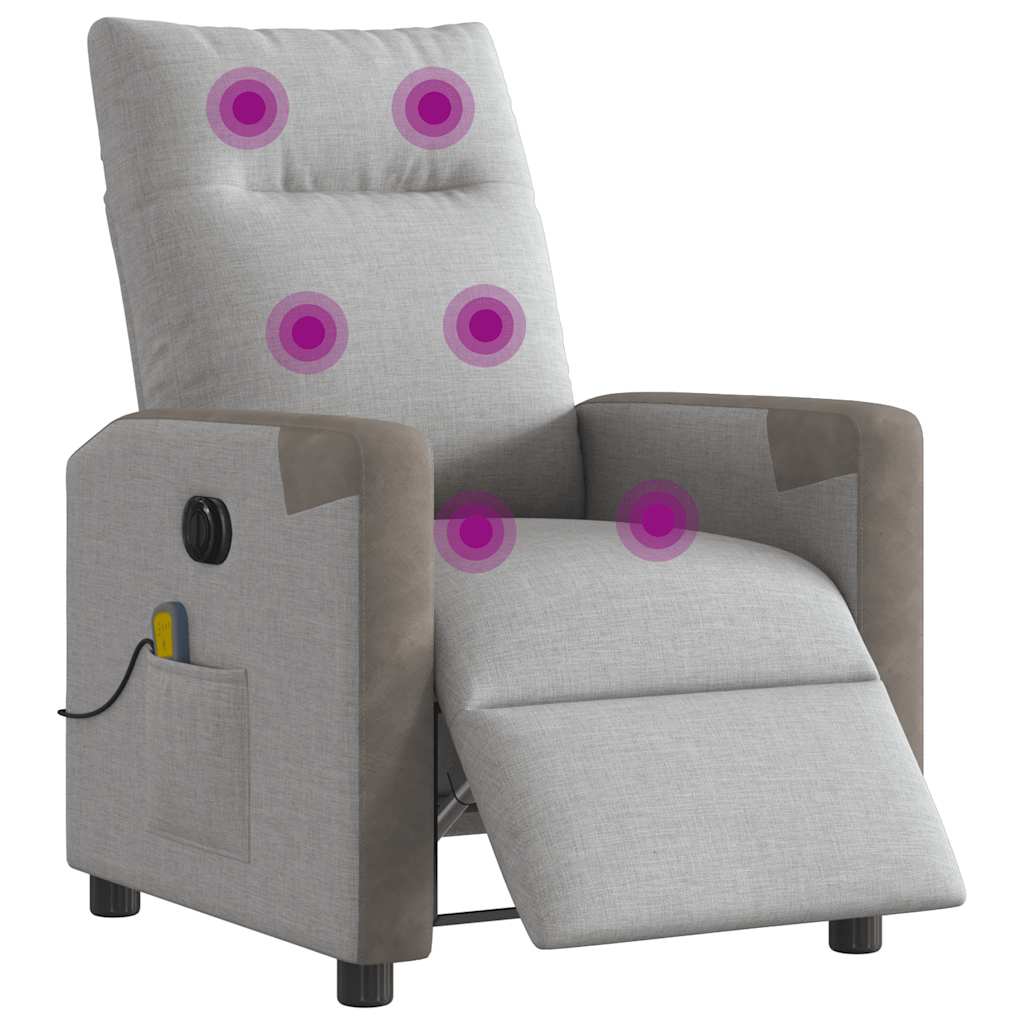 Thumbnail - vidaXL Massagesessel Elektrisch Wolkengrau Stoff