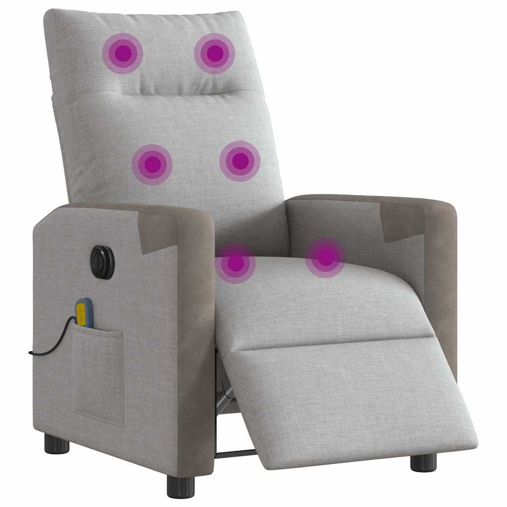 Thumbnail - vidaXL Massagesessel Elektrisch Wolkengrau Stoff