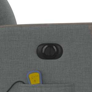 Elektrické masážní polohovací křeslo tmavě šedé textil - obrázek 11