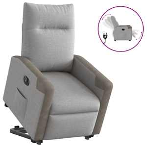 vidaXL elektriline p&uuml;stit&otilde;usmist toetav tugitool, pilvehall, kangas