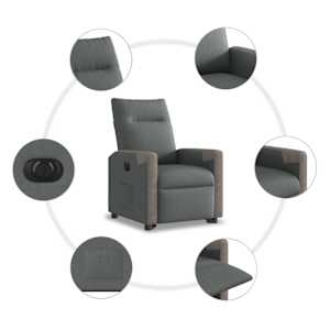 Elektrické zvedací polohovací křeslo tmavě šedé textil - obrázek 11