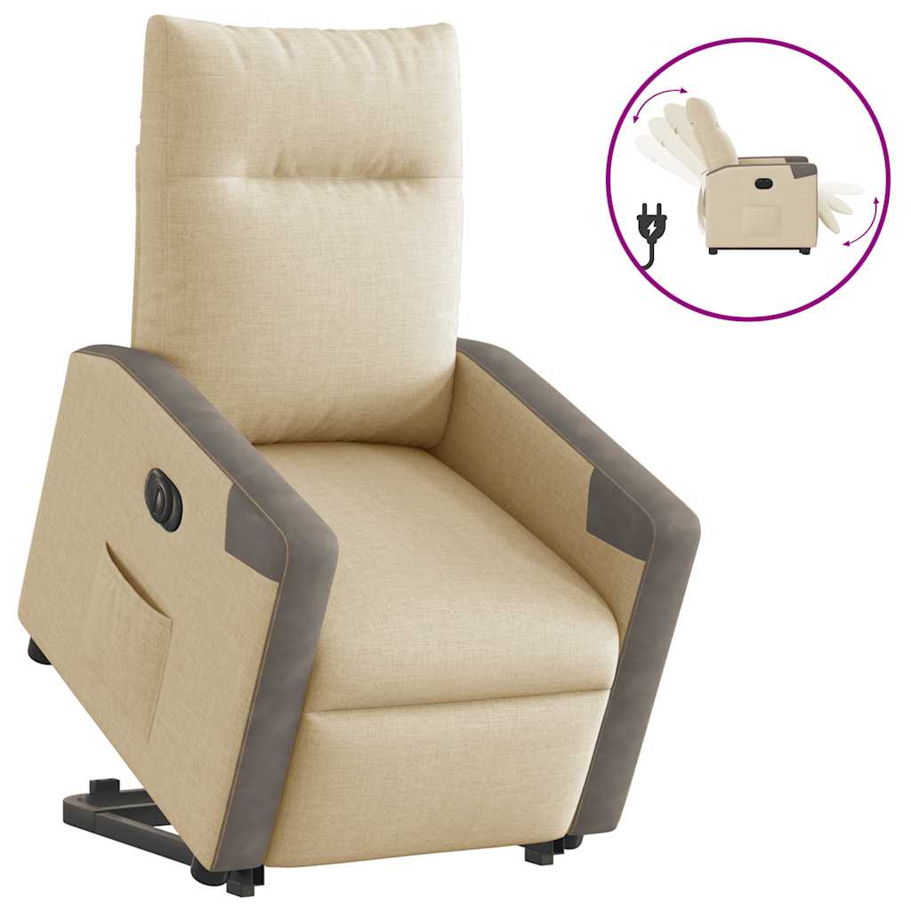 Thumbnail - vidaXL Relaxsessel mit Aufstehhilfe Elektrisch Creme Stoff