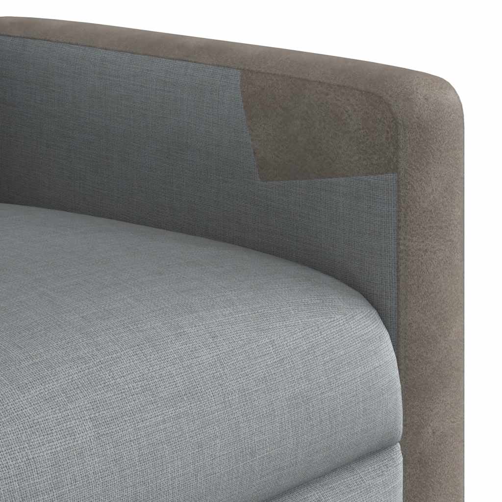 Elektrické zvedací masážní polohovací křeslo světle šedé textil - obrázek 14