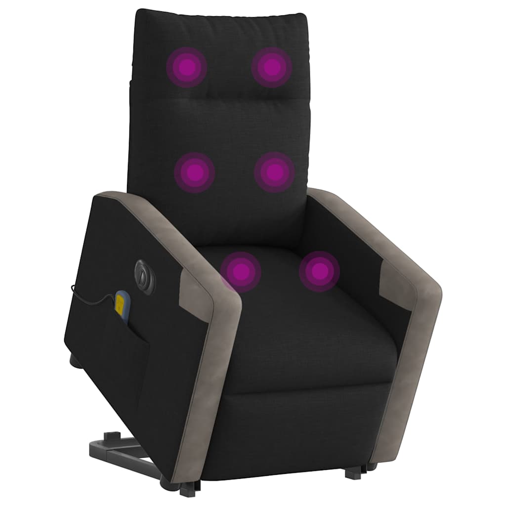vidaXL Sta-op-massagestoel elektrisch verstelbaar stof zwart afbeelding