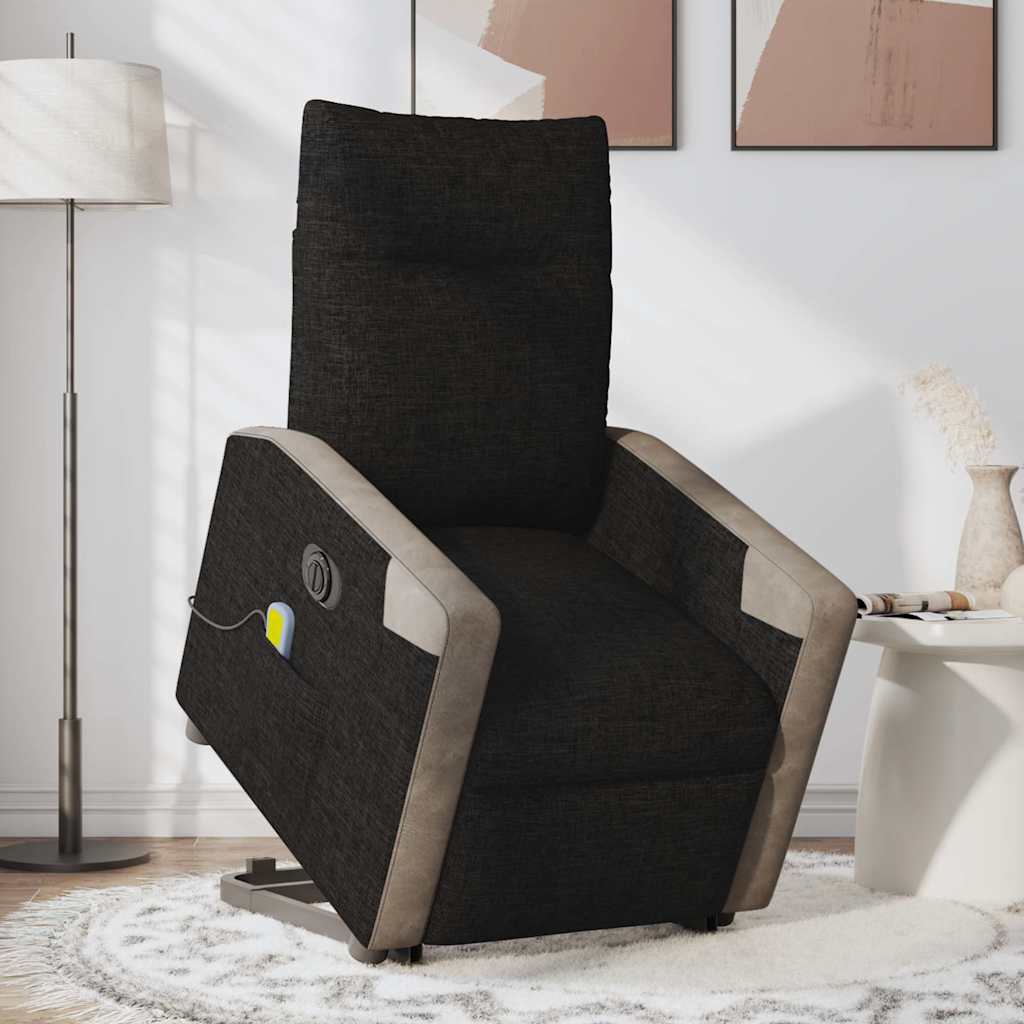 Thumbnail - vidaXL Elektrischer Massagesessel mit Aufstehhilfe Schwarz Stoff