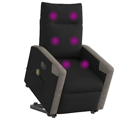 vidaXL Zdv&iacute;hacie a skl&aacute;pacie elektrick&eacute; mas&aacute;žne kreslo, čierne, l&aacute;tka