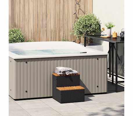 vidaXL Stepenica za hidromasažnu kadu crna 50x50x50,5 cm