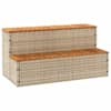 vidaXL mullivann Step Beež 100x50x50,5 cm pol&uuml;rotangist ja akaatsiast