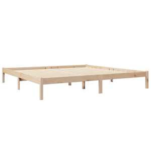 Postel s knihovnou bez matrace 200 x 200 cm masivní borovice - obrázek 7
