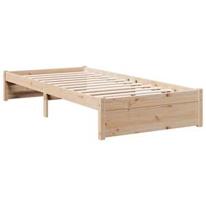 Postel s knihovnou bez matrace 90 x 200 cm masivní borovice - obrázek 7