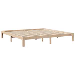 Postel s knihovnou bez matrace 200 x 200 cm masivní borovice - obrázek 7