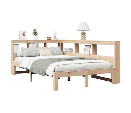 vidaXL Massivholzbett mit Regal ohne Matratze 120x190 cm Kiefer