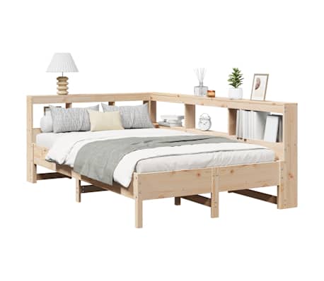vidaXL Massivholzbett mit Regal ohne Matratze 120x190 cm Kiefer