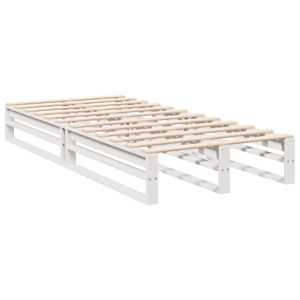 Postel s knihovnou bez matrace bílá 100x200 cm masivní borovice - obrázek 9
