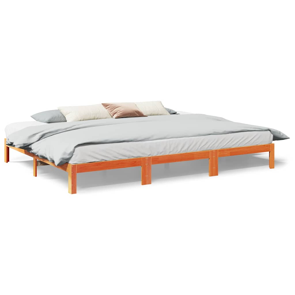 vidaXL Rodinný rám postele bez matrace voskově hnědá 240x200 cm dřevo