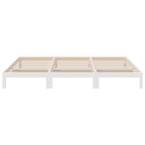 Rodinný rám postele bez matrace bílý 270x200cm masivní borovice - obrázek 7