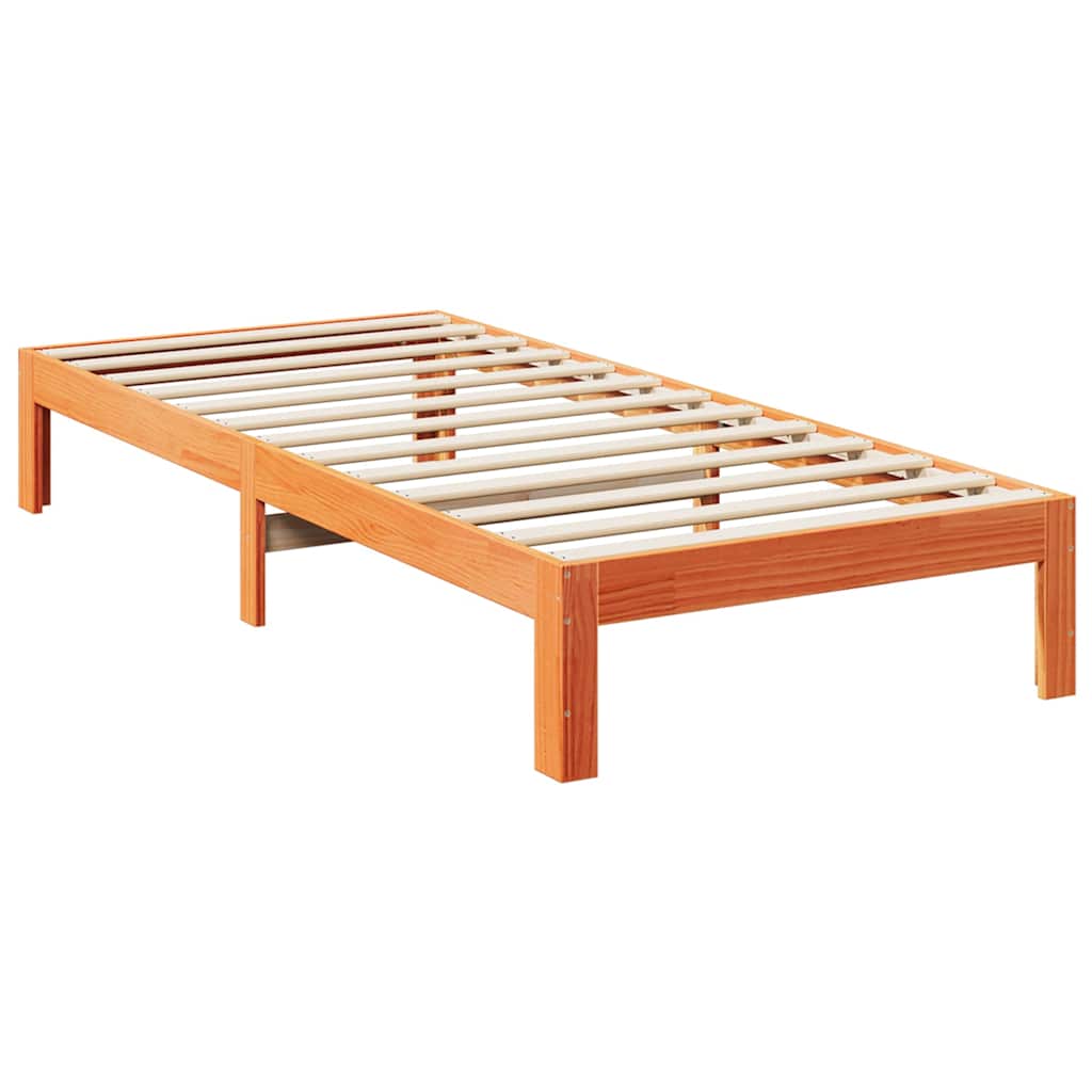vidaXL családi ágykeret matrac nélkül viaszbarna 270x200 cm