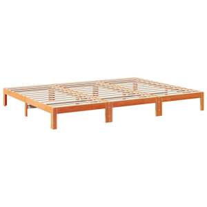 Rodinný rám postele bez matrace voskově hnědá 270x200 cm dřevo - obrázek 6