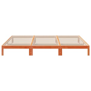 Rodinný rám postele bez matrace voskově hnědá 270x200 cm dřevo - obrázek 7