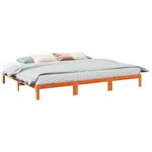 Rodinný rám postele bez matrace voskově hnědá 270x200 cm dřevo - obrázek 1