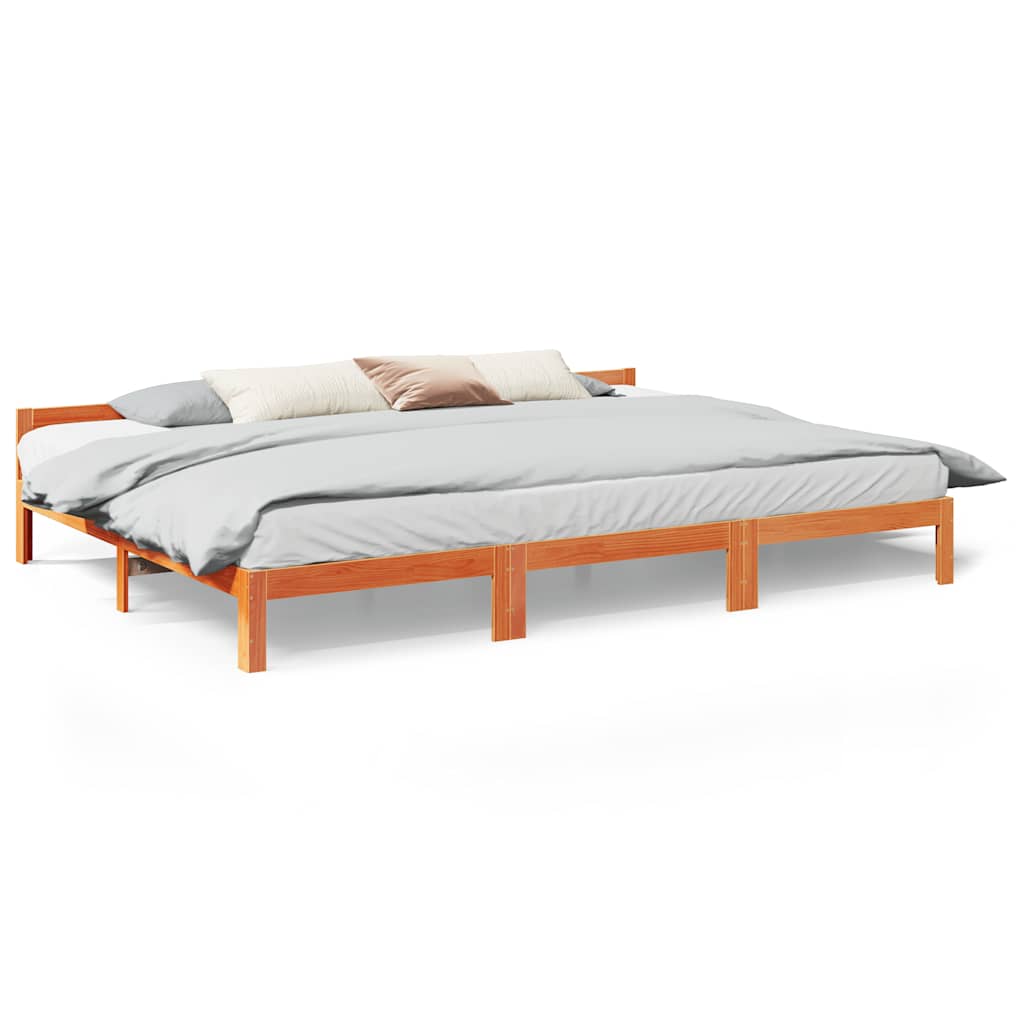 Thumbnail - vidaXL Familienbett ohne Matratze Wachsbraun 270x200 cm Massivholz