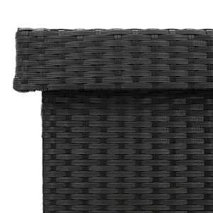 Zahradní úložný box s kolečky černý 110x55x73 cm polyratan - obrázek 10