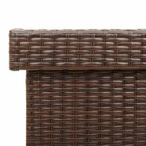 Zahradní úložný box s kolečky hnědý 110x55x73 cm polyratan - obrázek 10