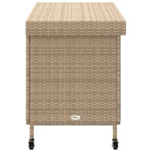 Zahradní úložný box s kolečky smíšený béžový 110x55x73 cm - obrázek 5