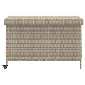 Zahradní úložný box s kolečky světle šedý 110x55x73cm polyratan - obrázek 4