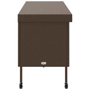 Zahradní úložný box s kolečky hnědý 160x55x75 cm polyratan - obrázek 5