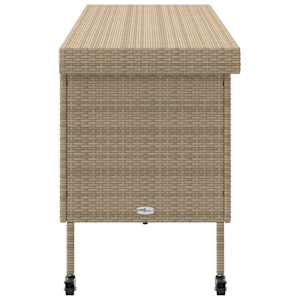 Zahradní úložný box s kolečky béžová 160x55x75 cm polyratan - obrázek 5