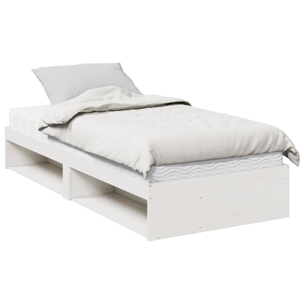 vidaXL Slaapbank met matras 80x200 cm massief grenenhout wit, foto 3
