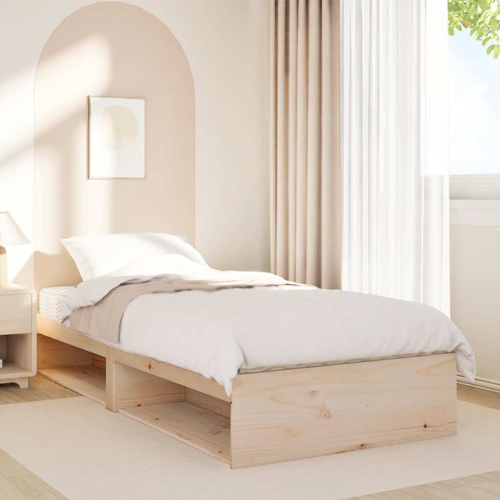 vidaXL Slaapbank met matras 90x190 cm massief grenenhout afbeelding