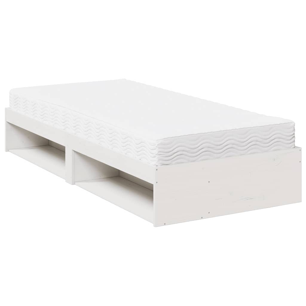 vidaXL Slaapbank met matras 90x190 cm massief grenenhout wit, foto 4
