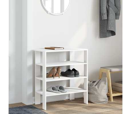 vidaXL &Eacute;tag&egrave;re &agrave; chaussures blanc 61x32x70 cm bois d'ing&eacute;nierie