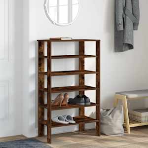 vidaXL &Eacute;tag&egrave;re &agrave; chaussures ch&ecirc;ne fum&eacute; 61x32x105 cm bois d'ing&eacute;nierie