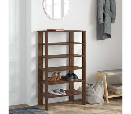 vidaXL &Eacute;tag&egrave;re &agrave; chaussures ch&ecirc;ne marron 61x32x105 cm bois ing&eacute;nierie