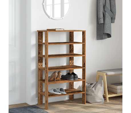 vidaXL &Eacute;tag&egrave;re &agrave; chaussures vieux bois 61x32x105 cm bois d'ing&eacute;nierie