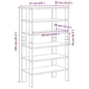 Botník old wood 61x32x105 kompozitní dřevo - obrázek 9