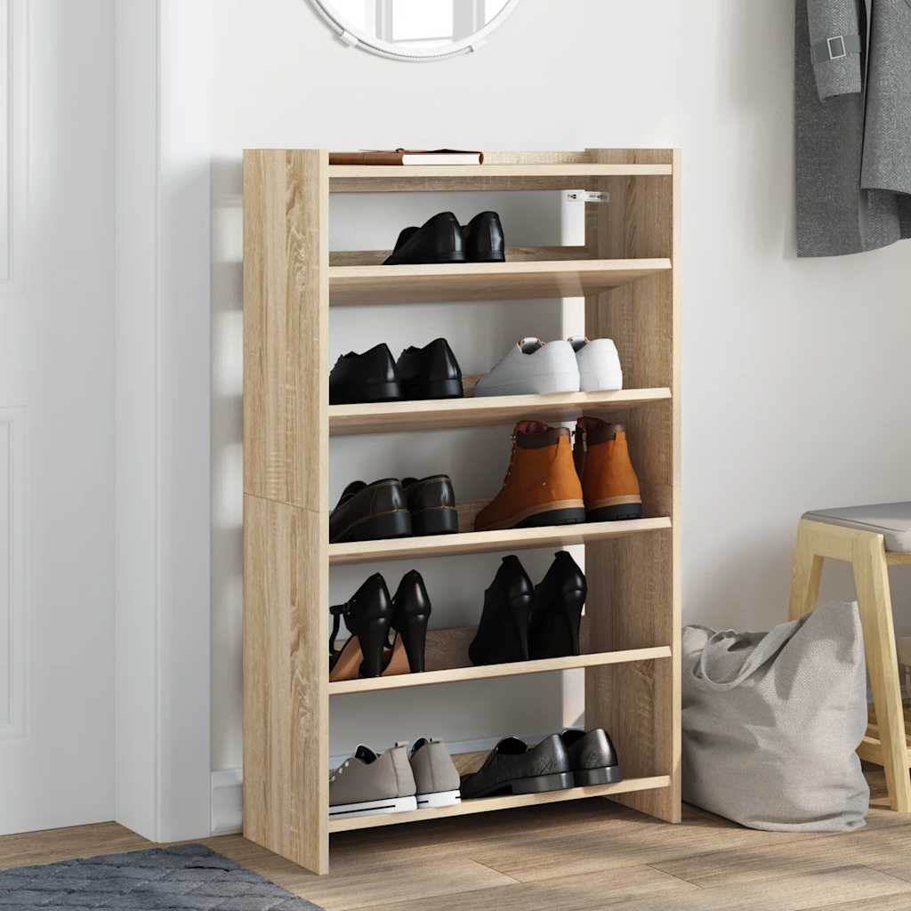 vidaXL Schoenenrek 60x25x100 cm bewerkt hout sonoma eikenkleurig afbeelding