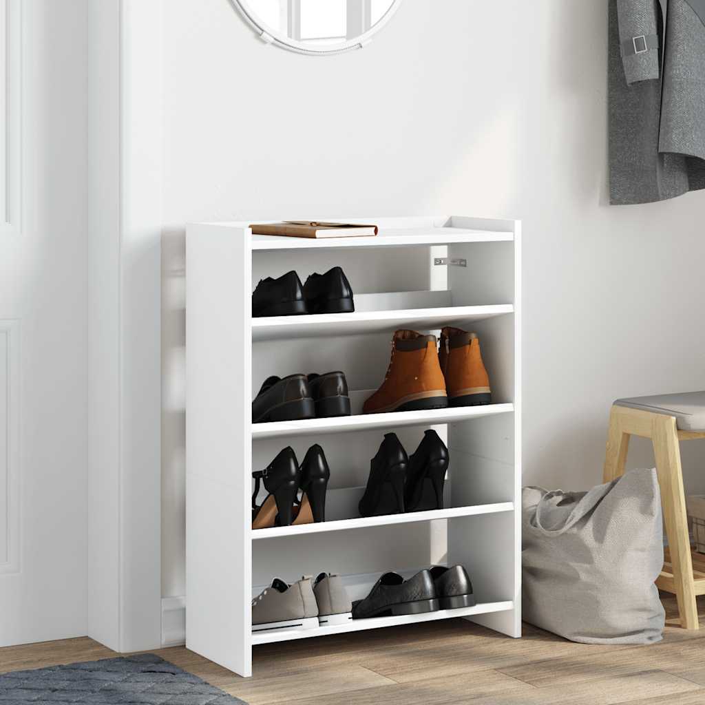 vidaXL fehér szerelt fa cipőtároló szekrény 60x25x81 cm