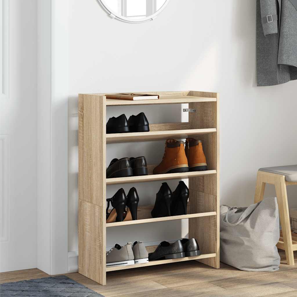 vidaXL Schoenenrek 60x25x81 cm bewerkt hout sonoma eikenkleurig afbeelding