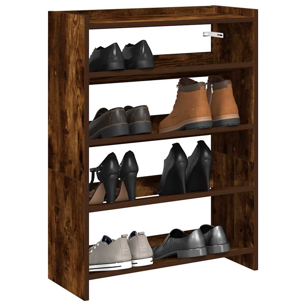 vidaXL Schuhregal Räuchereiche 60x25x81 cm Holzwerkstoff