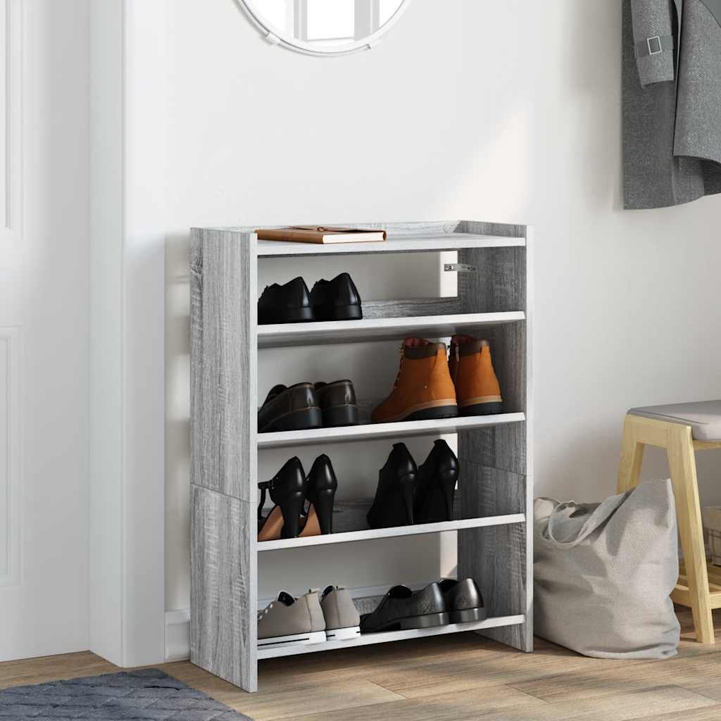 Thumbnail - vidaXL Schuhregal Grau Sonoma 60x25x81 cm Holzwerkstoff