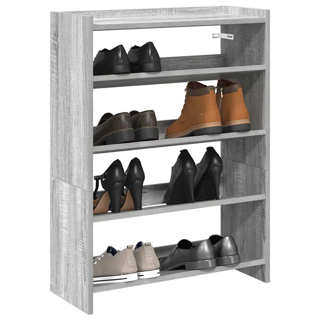 vidaXL Schuhregal Grau Sonoma 80x25x61,5 cm Holzwerkstoff