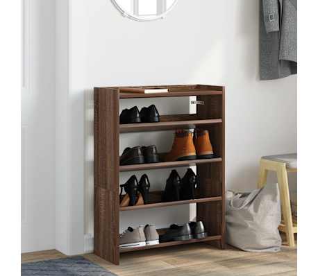 vidaXL &Eacute;tag&egrave;re &agrave; chaussures ch&ecirc;ne marron 60x25x81 cm bois ing&eacute;nierie